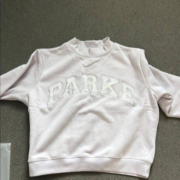 Parke lavender and White Sweatshirt - with mock neck Top - Picture 2 of 4